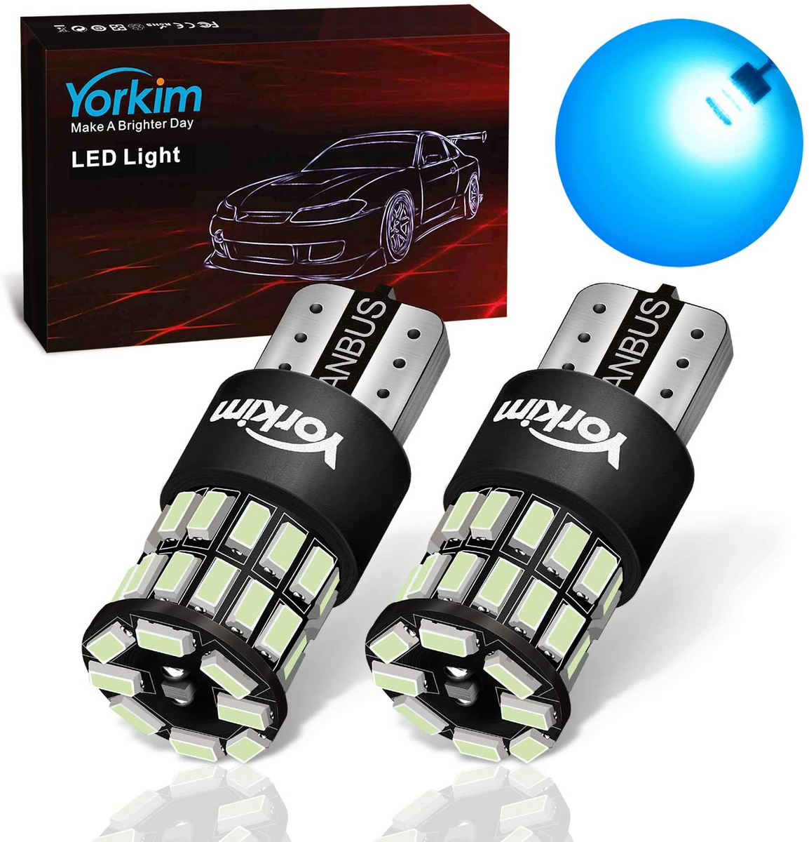 YM E-Bright Lampe flash pour voiture à 3 LEDs blanche, 12V-24V