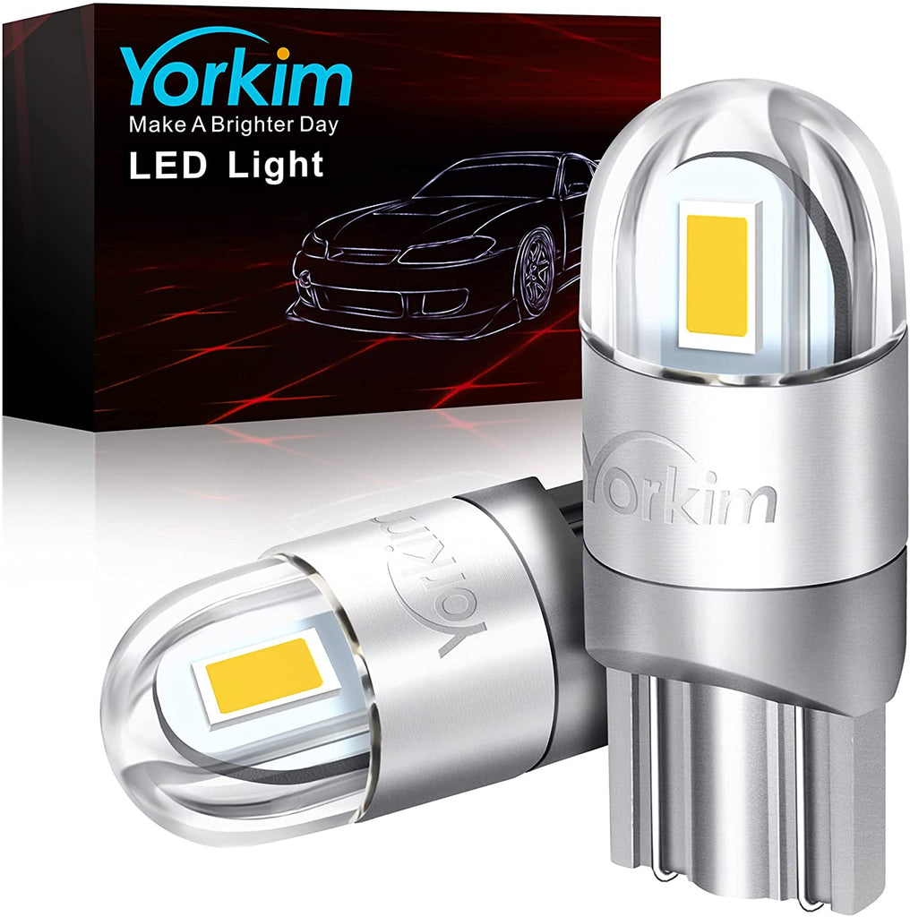 Yorkim T10 LED Bulbs 6500K Xeron White Non Polarity 6th Generation, 194  Interior LED For Car Dome Map Door Marker License Plate Trunk lights 168  W5W