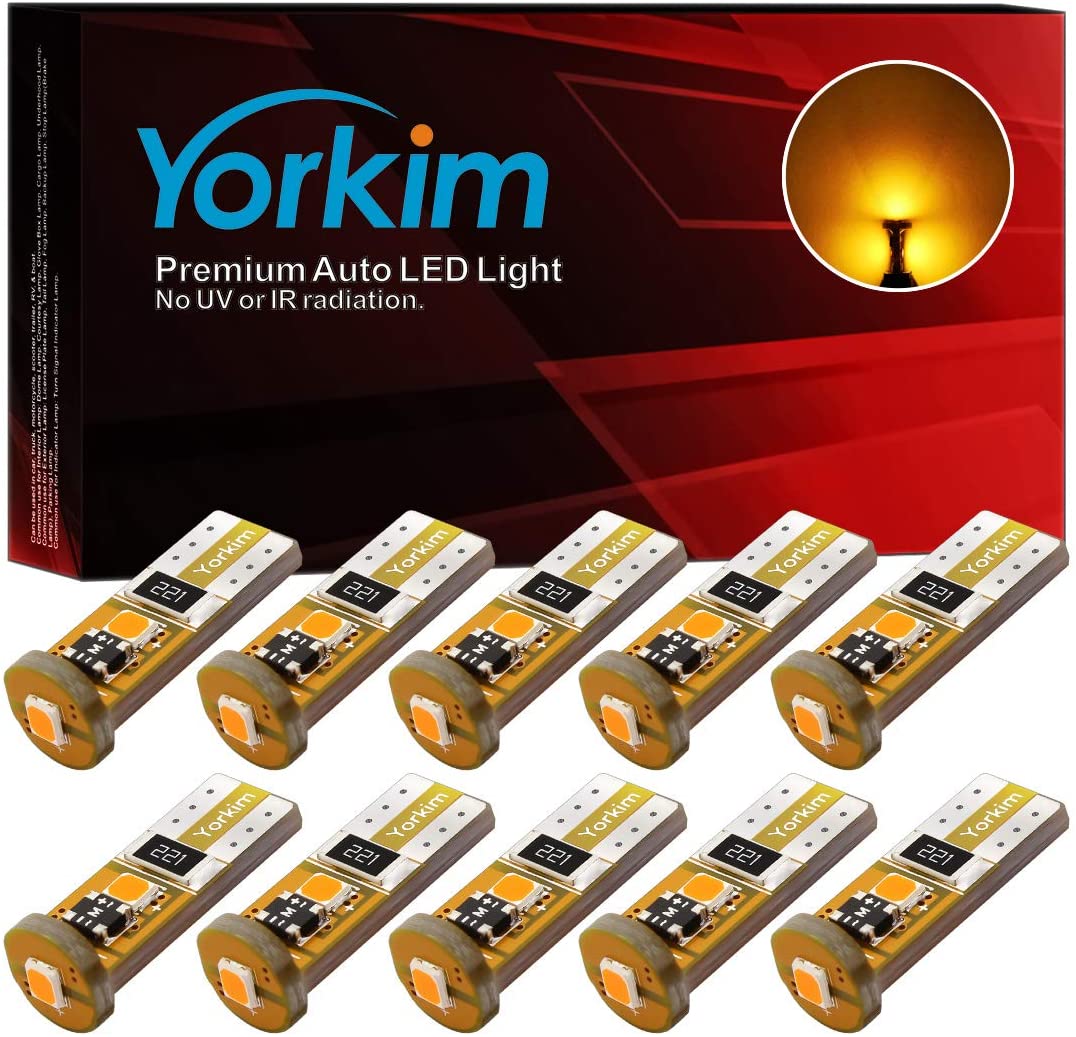 Yorkim 194 Led Bulb Canbus Error Free 3-SMD 2835 Chipsets T10 Led Bulb Trunk lights