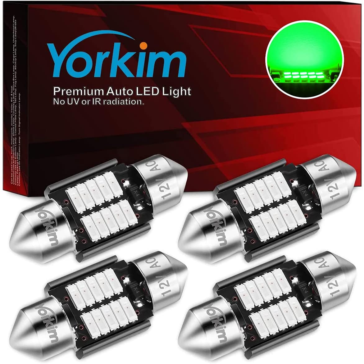 Yorkim DE3022 LED Bulb 31mm Festoon LED Bulb 3022 LED For Car Interior dome map Lights