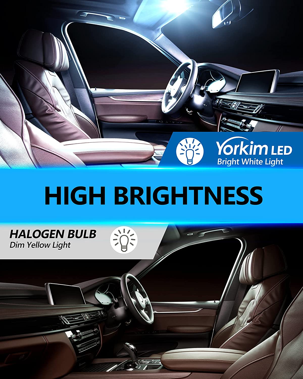 Yorkim 194 LED Bulbs with Special Diamond Cover T10 Led Bulb for Car Interior Lights