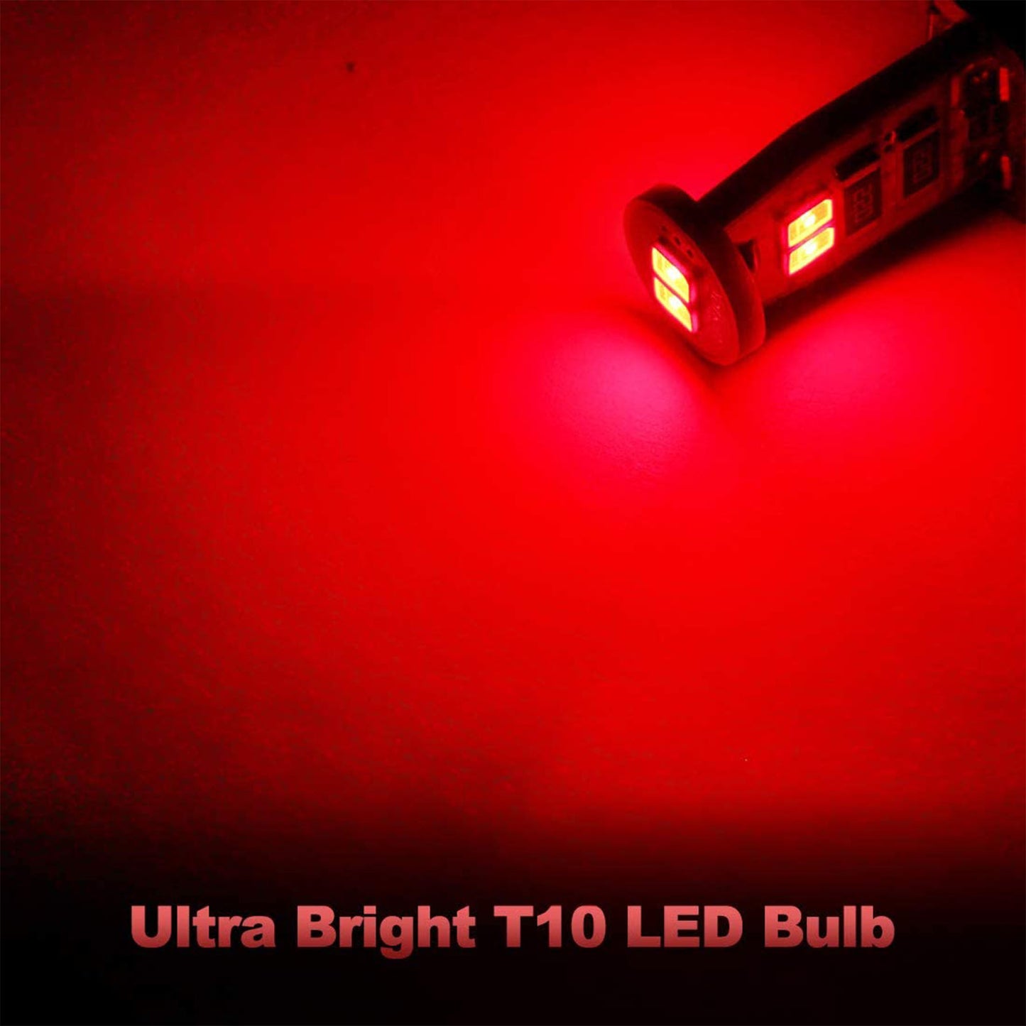 Yorkim T10 LED Bulb Red, Canbus Error Free, 194 168 W5W 2825 Sockets (6-SMD 3020)