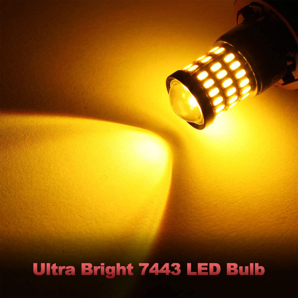 Yorkim Ultra Bright 7440 Led Bulb White T20 Led Bulb 7441 7443 7444 W21W  Led Bulb for Backup Reverse Light, Brake Light, Tail Light, Turn Signal  Light
