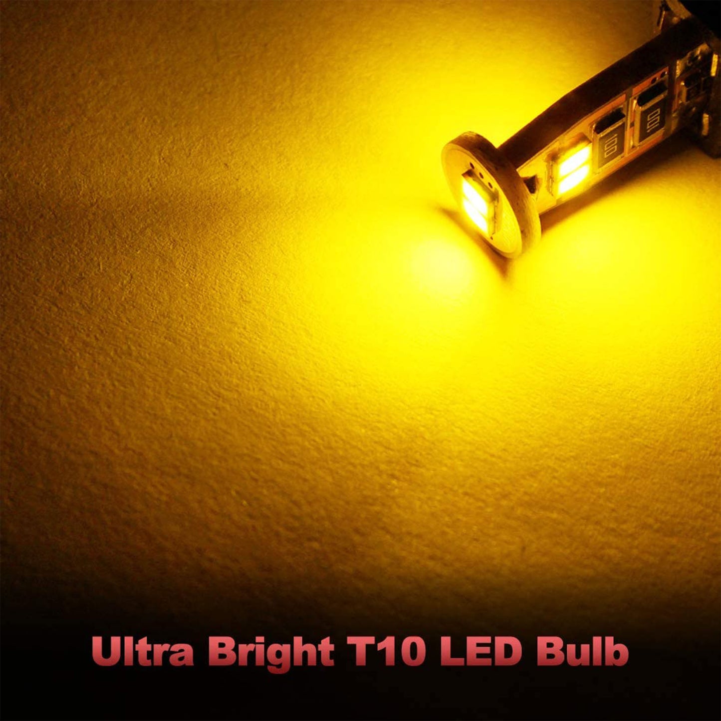 Yorkim T10 LED Bulb Amber, Canbus Error Free, 194 168 W5W 2825 Sockets (6-SMD 3020)