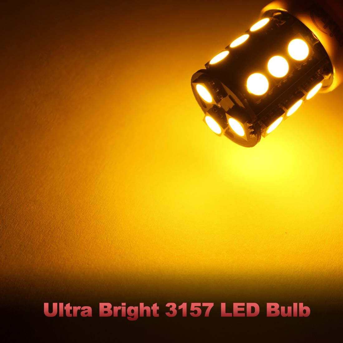 Yorkim 3157 LED Light Bulbs Amber Super Bright, 3056 3156 3156A 3057 4057 3157 4157 T25 LED Bulbs for Brake Lights, Backup Reverse Lights， Reverse Tail Lights