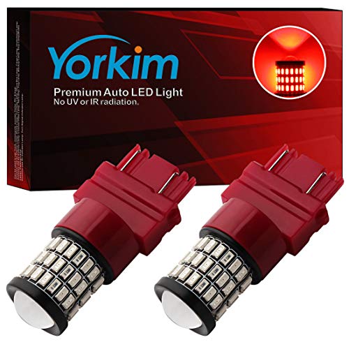 Yorkim 3157 Led Bulb, Backup Reverse Light 3156 3056 3057 4057 4157 T25, Pack of 2 (Red)