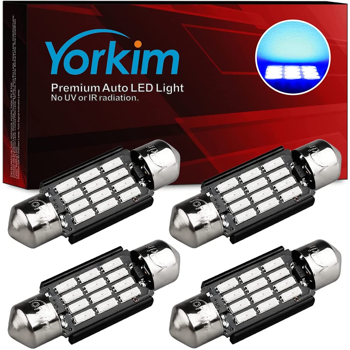 Yorkim 6418 LED Bulb Canbus Error Free 36mm Festoon LED Bulb C5W LED Bulb