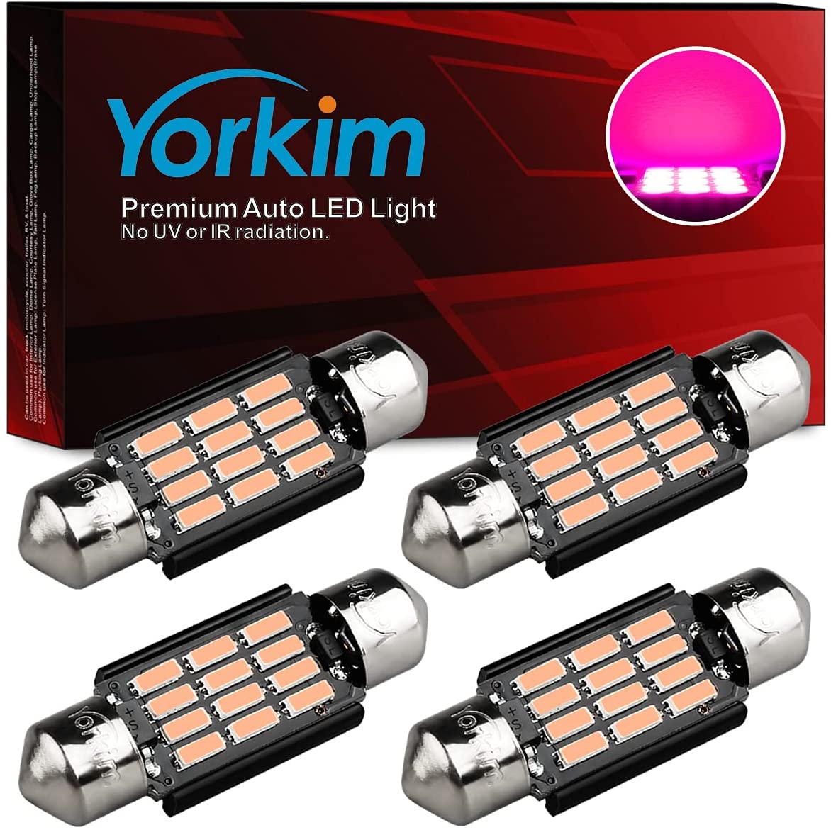 Yorkim 6418 LED Bulb Canbus Error Free 36mm Festoon LED Bulb C5W LED Bulb