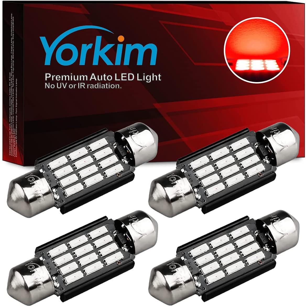 Yorkim 6418 LED Bulb Canbus Error Free 36mm Festoon LED Bulb C5W LED Bulb