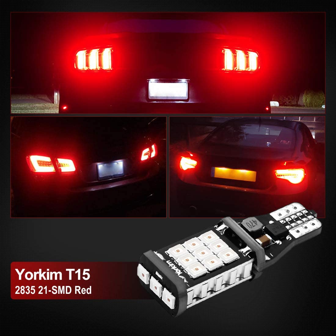 Yorkim 921 LED Bulb Error Free T15 led bulb Reverse Lights Backup Light 912 906 904 902 W16W bulb