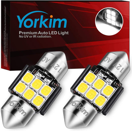 Yorkim De3175 LED Bulb White Super Bright LED Festoon 28mm 29mm LED Error Free CANBUS 6-SMD 2835 Chipsets For Interior Lights, DE3022 LED, 3175 LED Bulb，3022 LED Bulb 