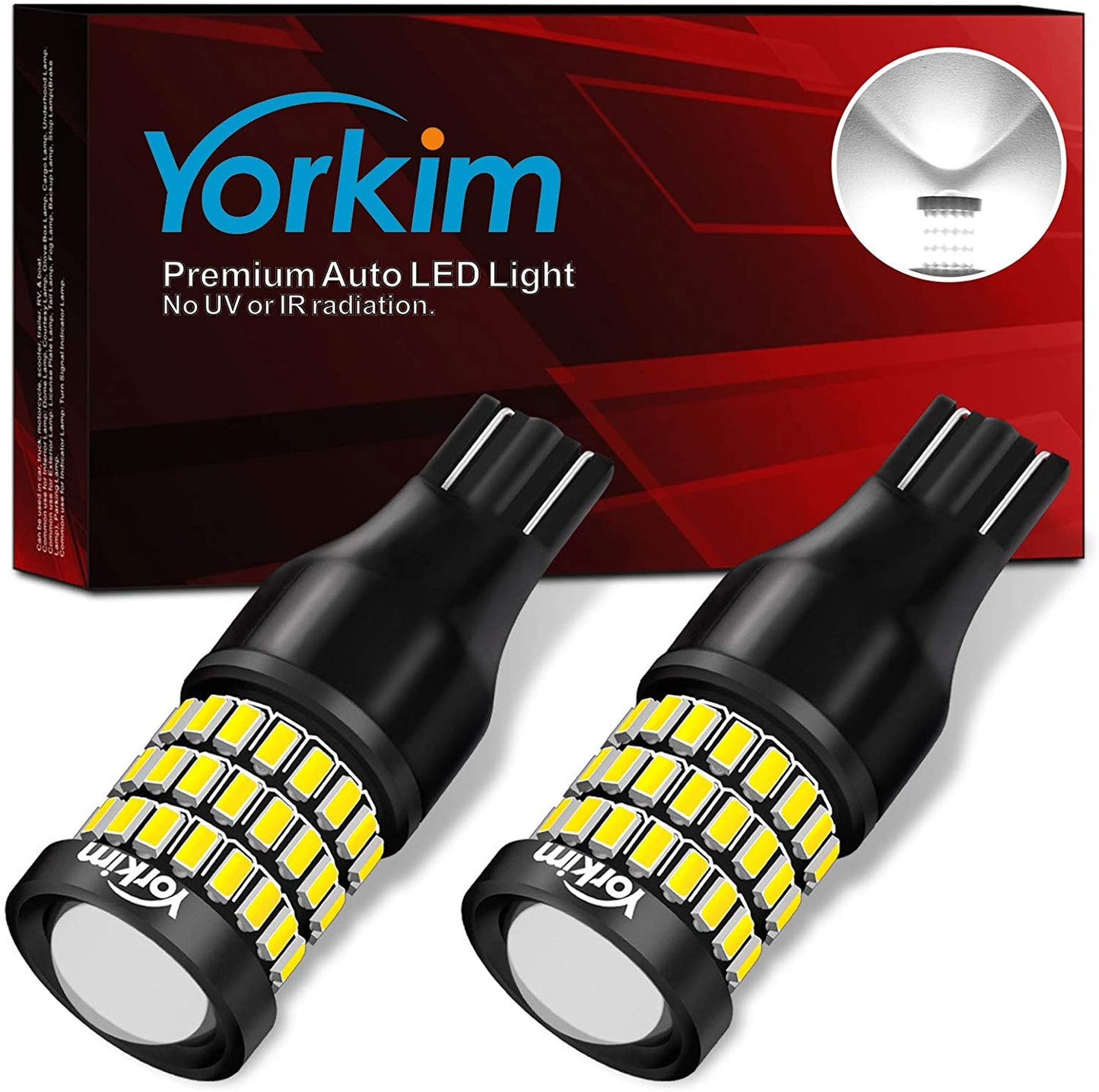 Yorkim T15 LED Bulb Backup Ligh Error Free 921 LED Bulb 912 906  W16W Reverse Lights